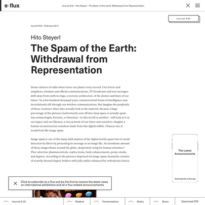 The Spam of the Earth: Withdrawal from Representation