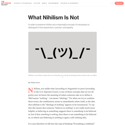 What Nihilism Is Not