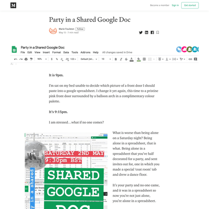 Party in a Shared Google Doc