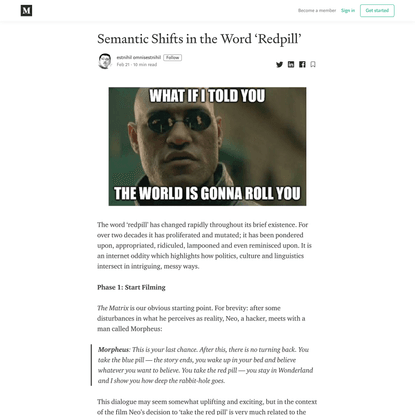 Semantic Shifts in the Word ‘Redpill’