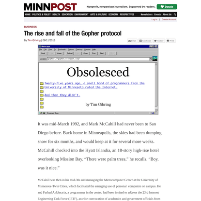 The rise and fall of the Gopher protocol | MinnPost