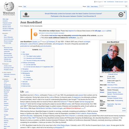 Jean Baudrillard - Wikipedia, the free encyclopedia