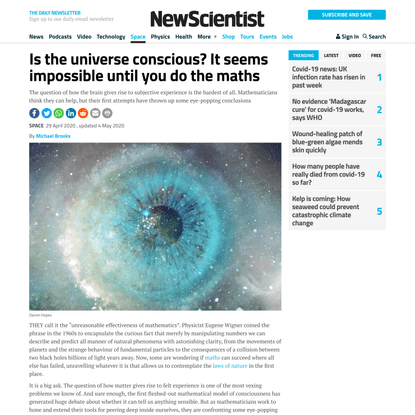 Is the universe conscious? It seems impossible until you do the maths