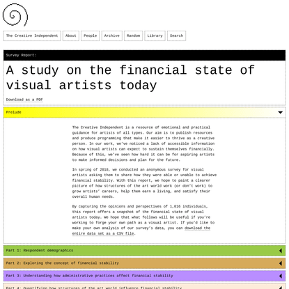 Survey Report: A study on the financial state of visual artists today