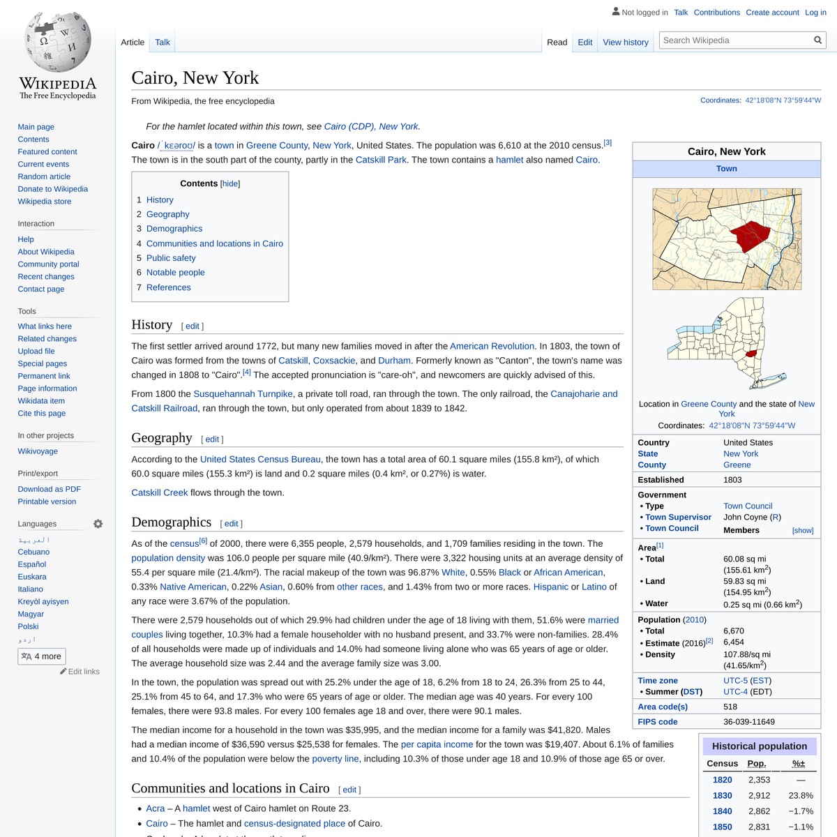 Cairo, New York Wikipedia — Are.na