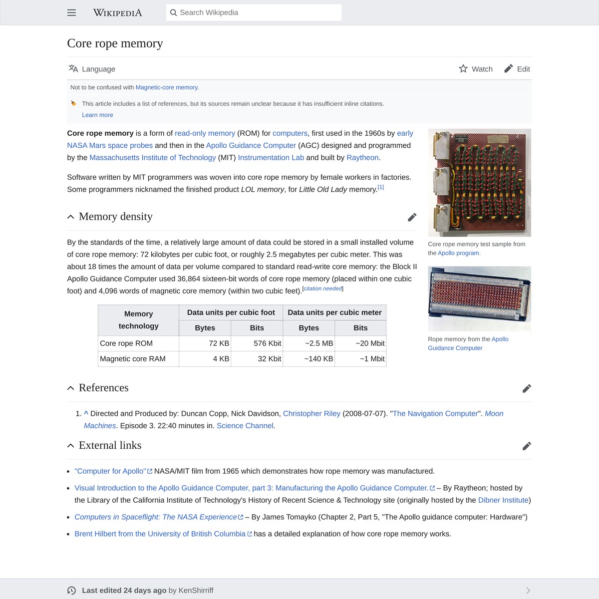 Core rope memory - Wikipedia — Are.na