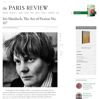 &lt;a href=‘/authors/4085/iris-murdoch’&gt;Iris Murdoch&lt;/a&gt;, The Art of Fiction No. 117