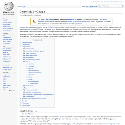 Censorship by Google - Wikipedia