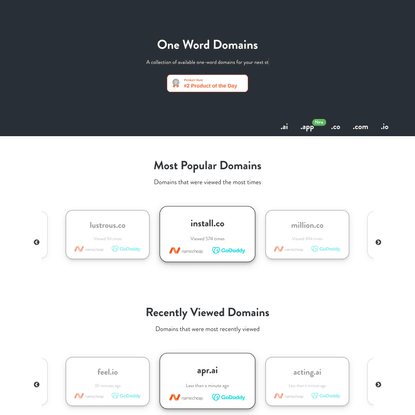 One Word Domains - Database of all available one-word domains