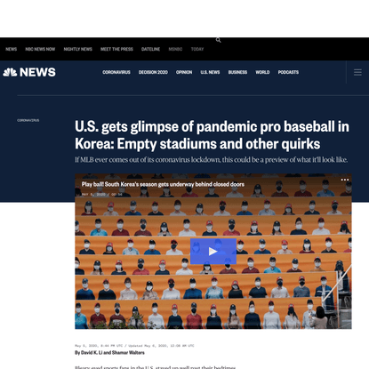 U.S. gets glimpse of pandemic pro baseball in Korea: Empty stadiums and other quirks
