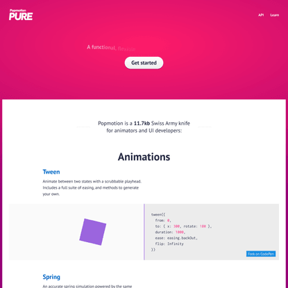 Popmotion Pure | A functional, flexible JavaScript animation library