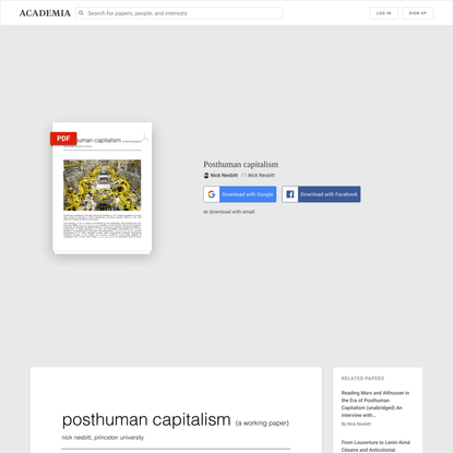 Posthuman capitalism