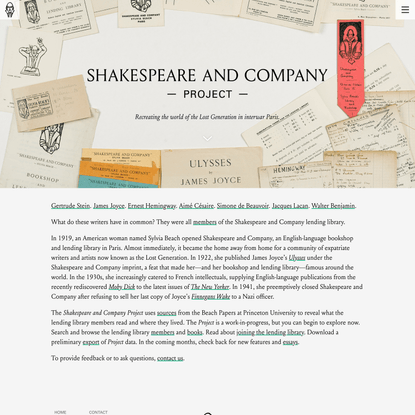 Shakespeare and Company Project