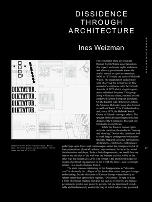 Dissidence Through Architecture - Ines Weizman