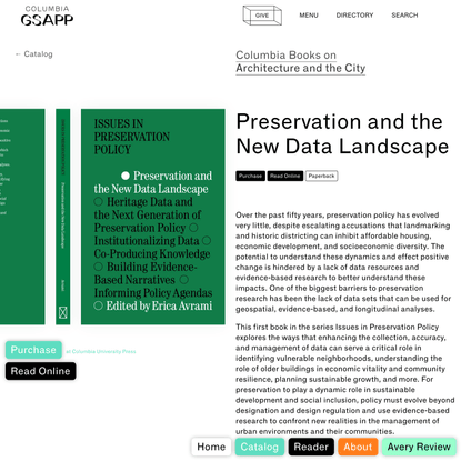 Preservation and the New Data Landscape - Columbia GSAPP