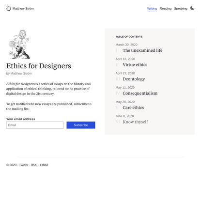 Ethics for designers || Matthew Ström: designer &amp; developer