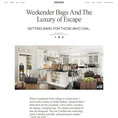 Weekender Bags And The Luxury of Escape