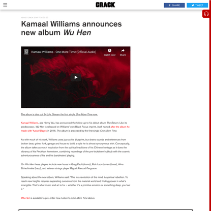 Kamaal Williams announces new album ‘Wu Hen’