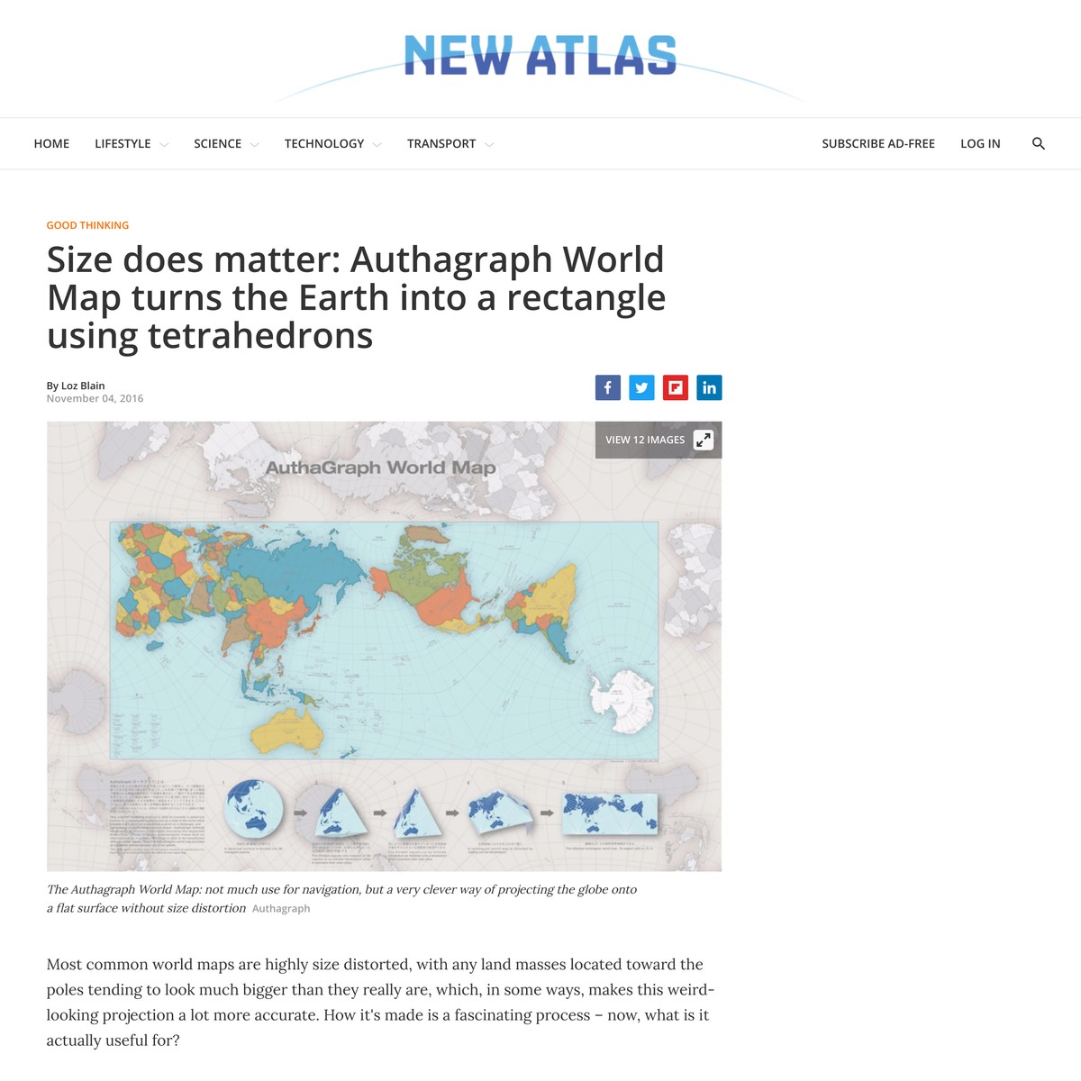 Size does matter: Authagraph World Map turns the Earth into a rectangle