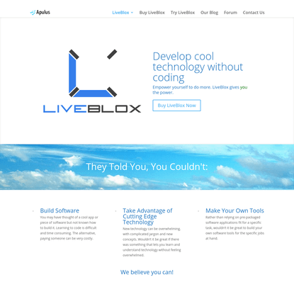 LiveBlox - Develop technology without coding - LiveBlox