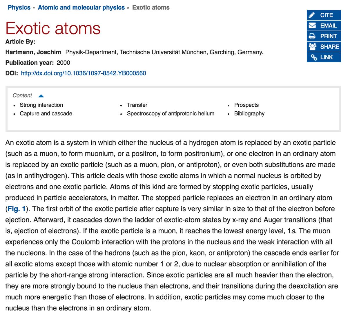 exotic atoms; stopping the particle
