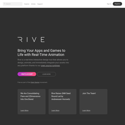 Rive - Bring your apps and games to life with real-time animation.
