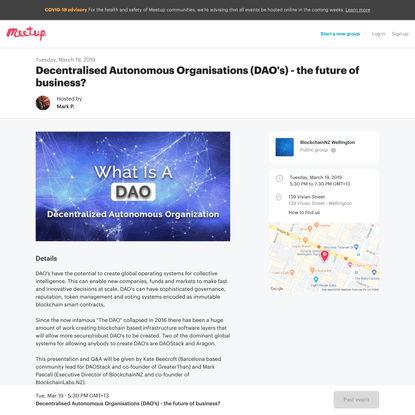 Decentralised Autonomous Organisations (DAO’s) - the future of business?