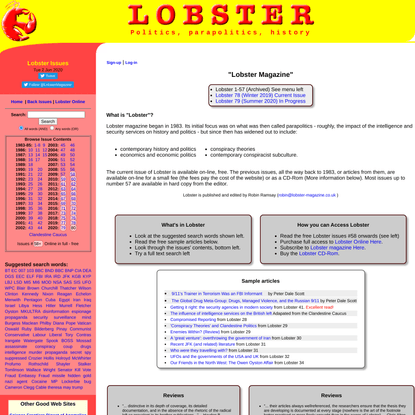 Lobster: Journal of parapolitics, intelligence and State Research