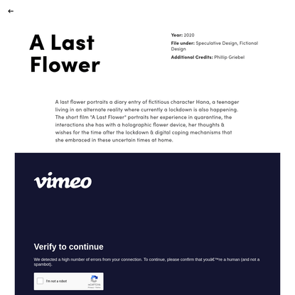 A Last Flower