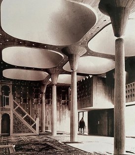 Just look at the columns being interrupted creating a sence of floatation | Bilal mosque in Aachen by Gernot Kramer, Rudolf ...