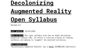 Decolonizing Augmented Reality Open Syllabus