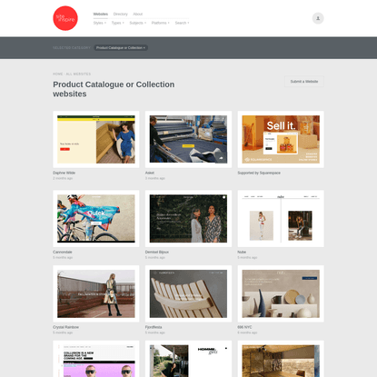 Product Catalogue or Collection websites