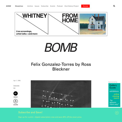 Felix Gonzalez-Torres by Ross Bleckner - BOMB Magazine