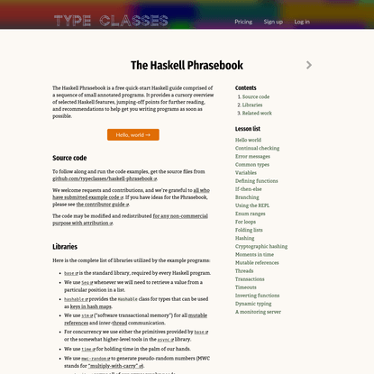 The Haskell Phrasebook