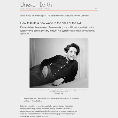 How to build a new world in the shell of the old