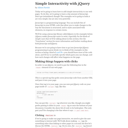 Simple Interactivity with jQuery