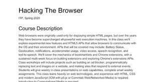 Hacking the Browser Syllabus 2020