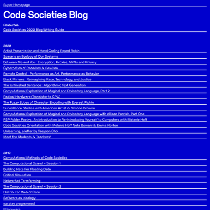Code Societies Blog