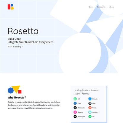 Rosetta - Integrate Your Blockchain Everywhere