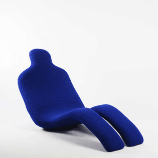 bleu fauteuil bouloum lounge - olivier mourgue.