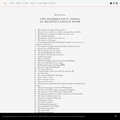 Two Hundred Fifty Things an Architect Should Know - R / D