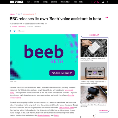 BBC releases its own 'Beeb' voice assistant in beta