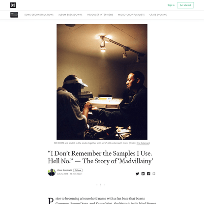“I Don’t Remember the Samples I Use. Hell No.” — The Story of ‘Madvillainy’