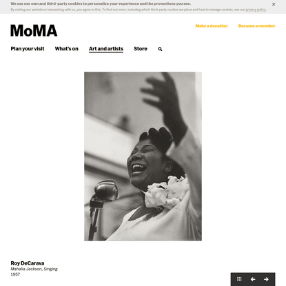 Roy DeCarava. Mahalia Jackson, Singing. 1957 | MoMA