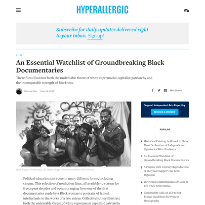 An Essential Watchlist of Groundbreaking Black Documentaries