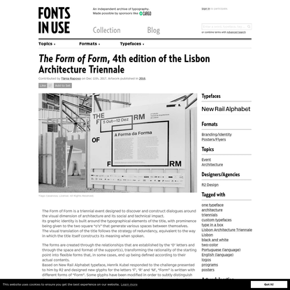 The Form of Form, 4th edition of the Lisbon Architecture Triennale