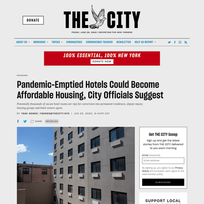 Pandemic-Emptied Hotels Could Become Affordable Housing, City Officials Suggest