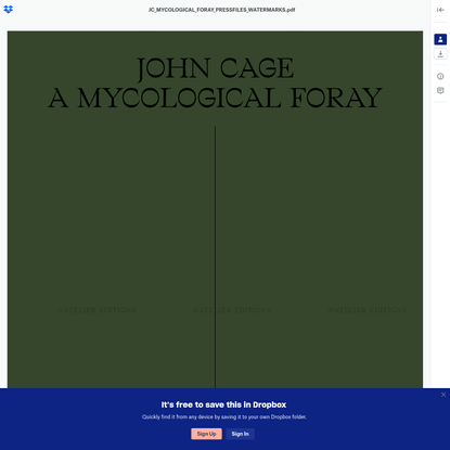 John Cage: A Mycological Foray
