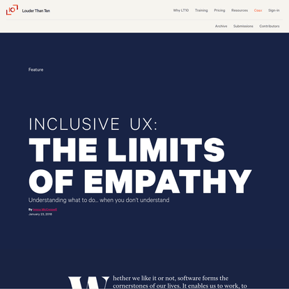 Inclusive UX: The limits of empathy | Louder Than Ten