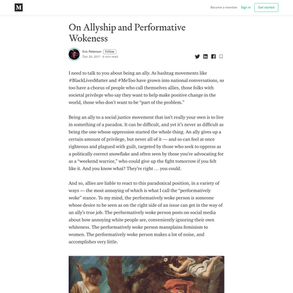 On Allyship and Performative Wokeness